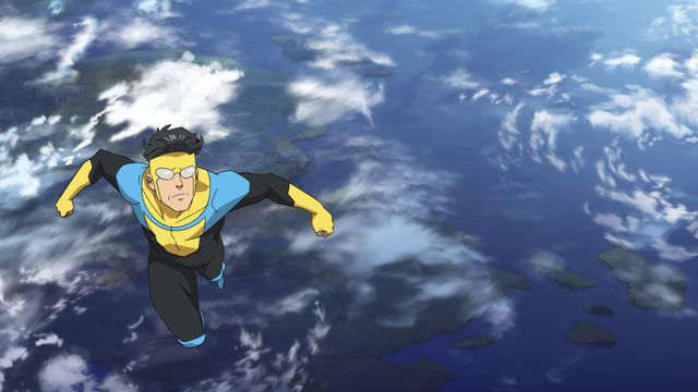 Invincible flies from earth into outer space.