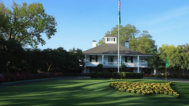 Founders Circle and the clubhouse at Augusta National Golf Club