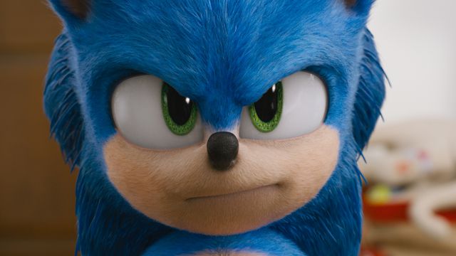 Sonic the Hedgehog - Sonic frowns into the camera