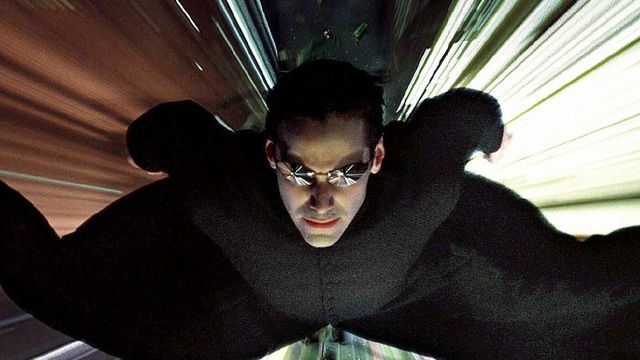 Neo flying to Trinity’s rescue in The Matrix Reloaded