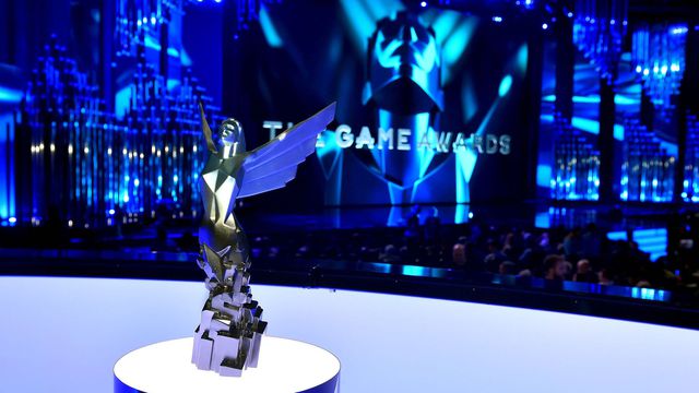 A photo of a statue at The Game Awards
