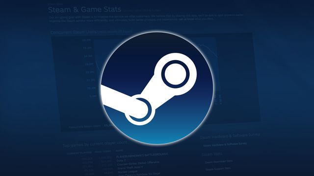 Steam logo on blue background